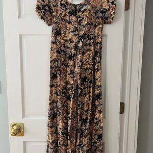 Vintage Floral Print Romper Dress